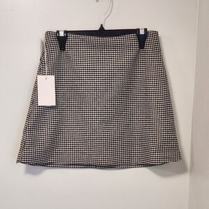 NWT Wilfred New Classic Houndstooth Print Wool Blend Skirt